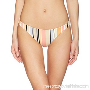 RVCA Women's Horizon Stripe Reversible Medium Bikini Bottom Peach Out B075Y2F639